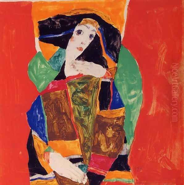 Portrait Of A Woman Oil Painting by Egon Schiele