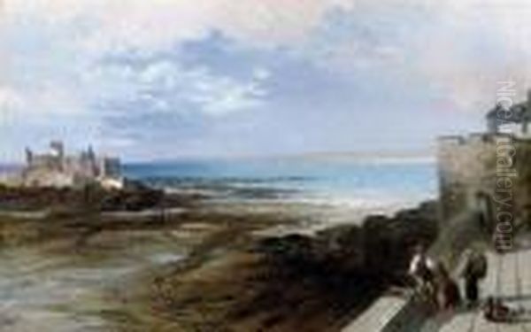 The Coast Of St Briac, France Oil Painting by James Baker Pyne