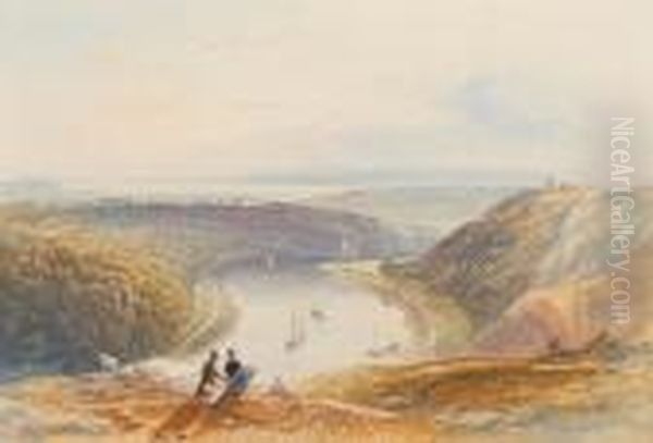 View Of The Avon Gorge With Cooks Folly Oil Painting by James Baker Pyne