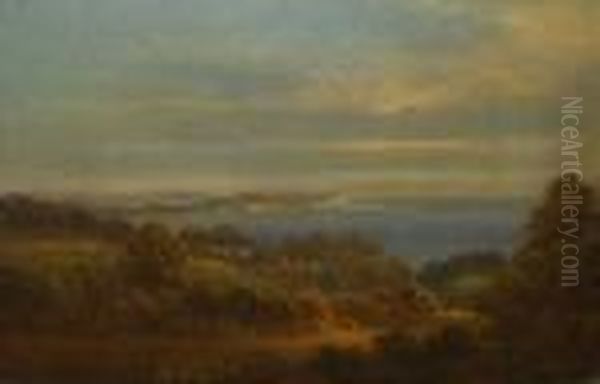 The Devon Coast(inscribed To Frame) Oil Painting by James Baker Pyne