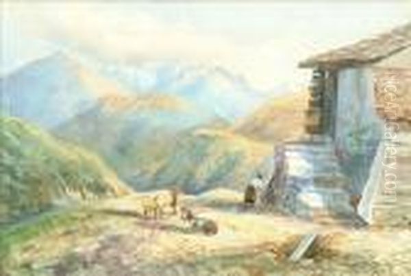 In The Italianalps Oil Painting by James Baker Pyne