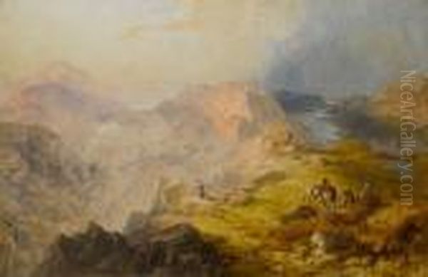 The Vales Of Ennerdale And 
Buttermere With Their Lakes, Also Those Of Crammock And Loweswater Oil Painting by James Baker Pyne