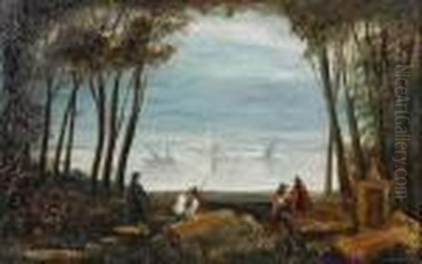 Lake Scene Oil Painting by James Baker Pyne