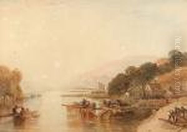 The Thames At Maidenhead Oil Painting by James Baker Pyne