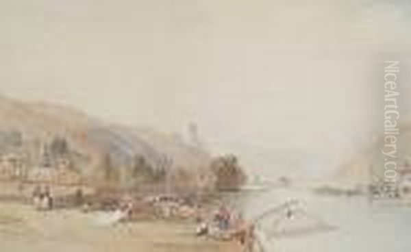 Crevecoeur Castle On The Meuse Oil Painting by James Baker Pyne