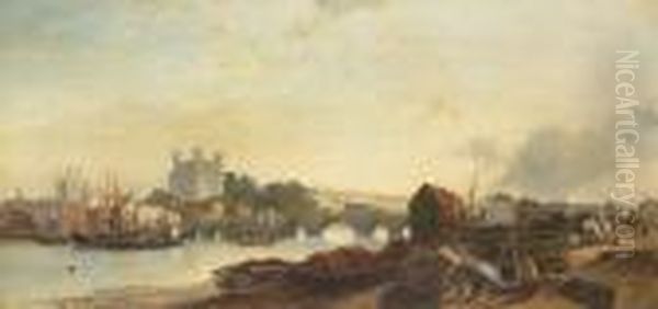 A View Of Rochester Oil Painting by James Baker Pyne