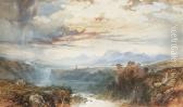 Berne From The North With The Oberland Beyond Oil Painting by James Baker Pyne