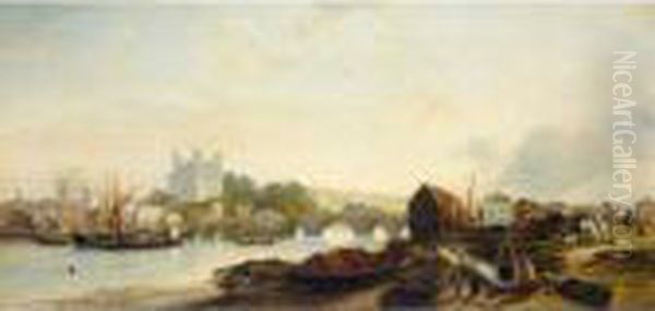 Rochester From The River Oil Painting by James Baker Pyne