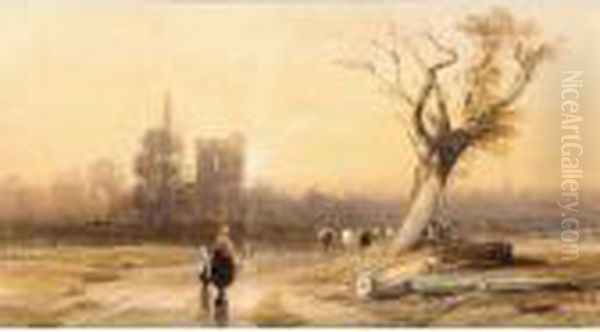 Warwick Castle Oil Painting by James Baker Pyne