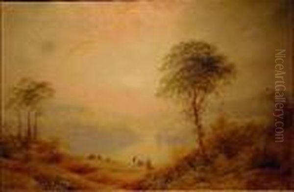 Idyllic Landscape Oil Painting by James Baker Pyne