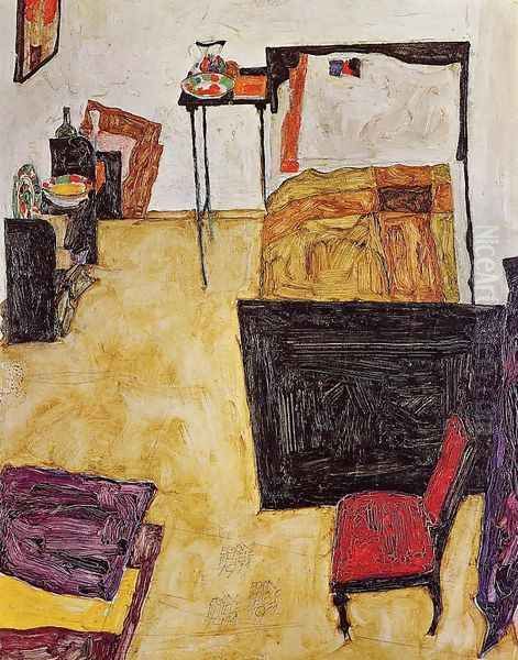 Schieles Room In Neulengbach Oil Painting by Egon Schiele