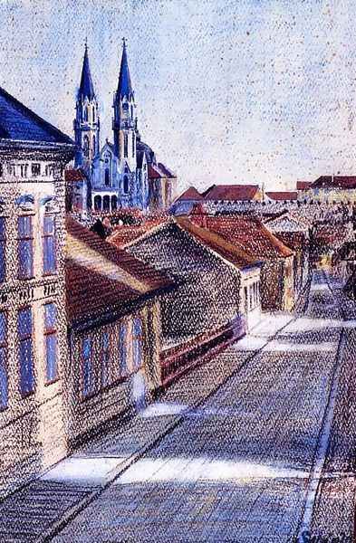 View From The Drawing Classroom Klosterneuburg Oil Painting by Egon Schiele