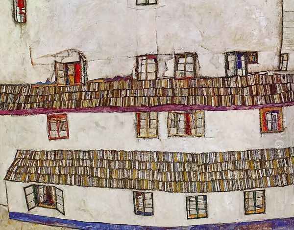 Windows Aka Facade Of A House Oil Painting by Egon Schiele