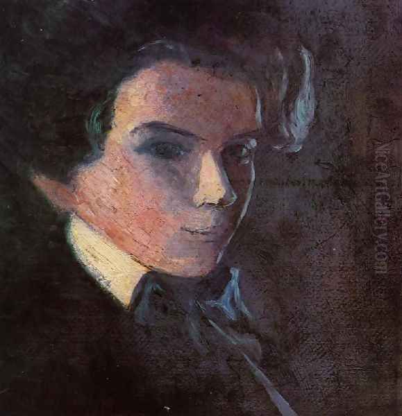 Self Portrait Facing Right Oil Painting by Egon Schiele