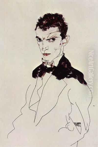 Self Portrait6 Oil Painting by Egon Schiele