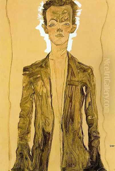 A Standing man Oil Painting by Egon Schiele