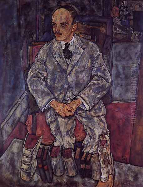 The Art Dealer Guido Arnot Oil Painting by Egon Schiele