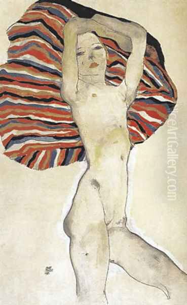 Nude model Oil Painting by Egon Schiele