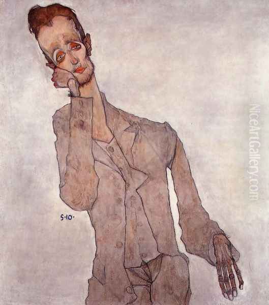 Portrait of the Painter Karl Zakovsek Oil Painting by Egon Schiele