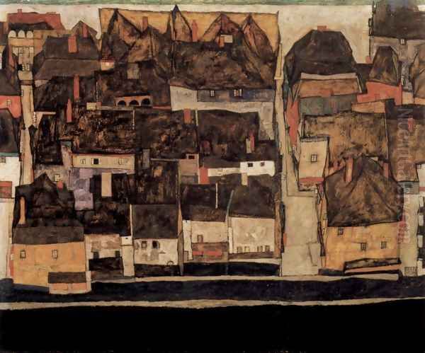 Krumau in Moldavia at Kleinstadt IV Oil Painting by Egon Schiele