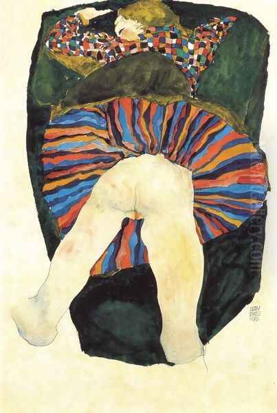 Vast half bare woman 1911 Oil Painting by Egon Schiele