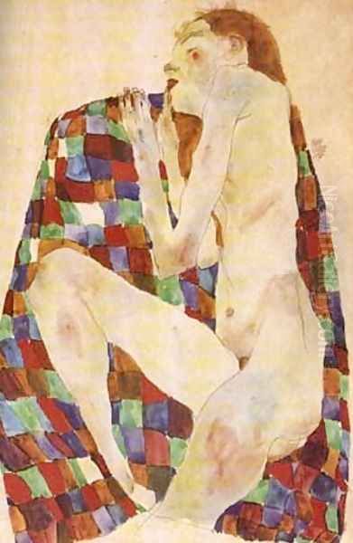 Sleeping girl Oil Painting by Egon Schiele