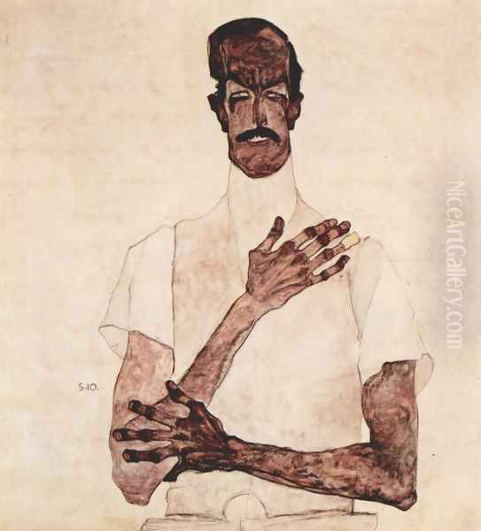 Portrait of Erwin von Graff Oil Painting by Egon Schiele