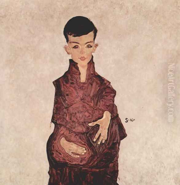 Portrait of Herbert Rainer Oil Painting by Egon Schiele