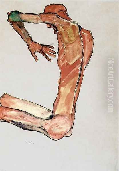 Male Nude 2 Oil Painting by Egon Schiele