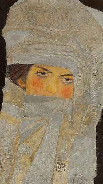 Portrait of Melanie (The Artist's Sister) Oil Painting by Egon Schiele