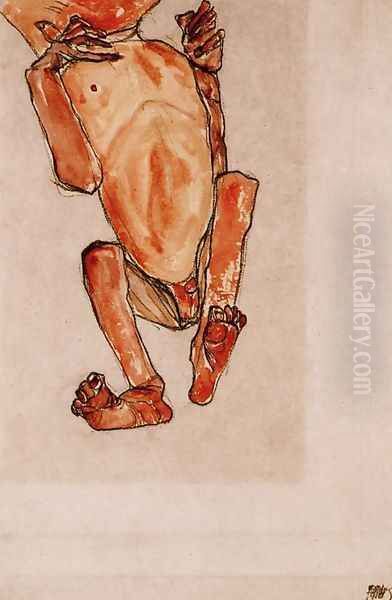 Nude baby Oil Painting by Egon Schiele