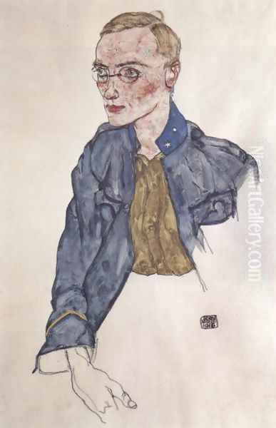 Voluntary Gefreiter Oil Painting by Egon Schiele