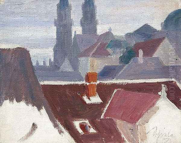 Monastery new castle Oil Painting by Egon Schiele