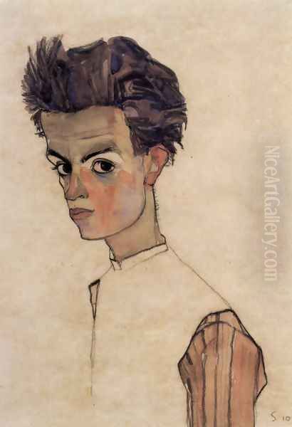 Self Portrait 3 Oil Painting by Egon Schiele