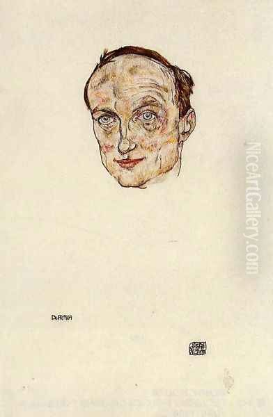 Head of Dr. Fritsch Oil Painting by Egon Schiele