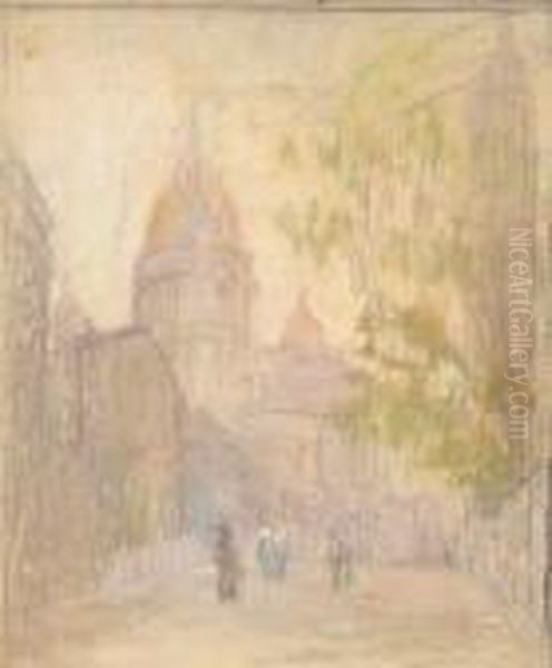 Vue De Montmartre Oil Painting by Ernest Quost