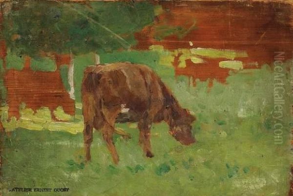 Etude De Vache Oil Painting by Ernest Quost