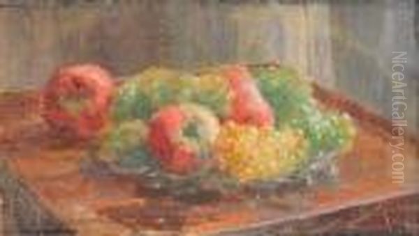 Nature Morte Aux Raisins Oil Painting by Ernest Quost