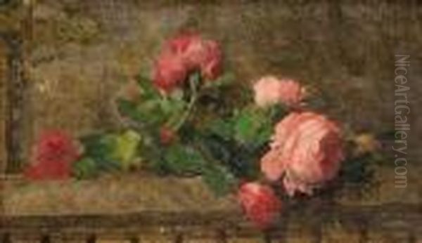 Jete De Roses Oil Painting by Ernest Quost