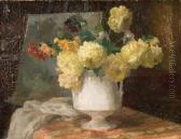 Bouquet De Fleurs Oil Painting by Ernest Quost