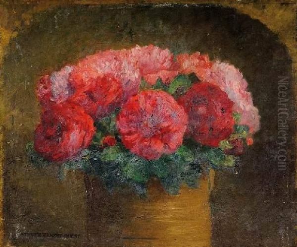 Bouquet De Pivoines Oil Painting by Ernest Quost