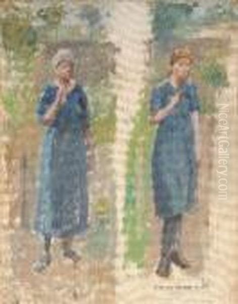 Les Deux Soeurs Oil Painting by Ernest Quost