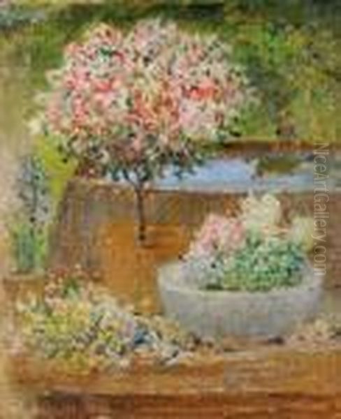 La Fontaine Du Jardin Oil Painting by Ernest Quost