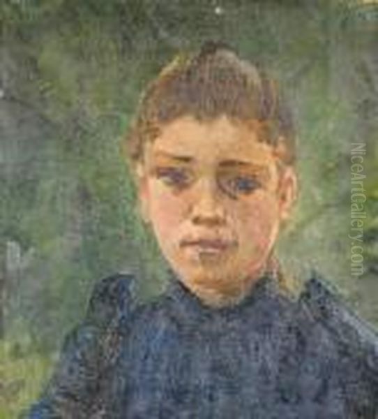 Portrait De Suzanne Oil Painting by Ernest Quost