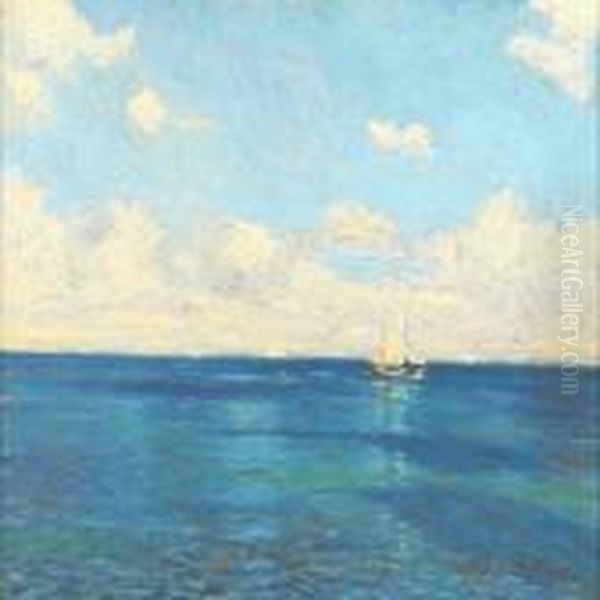 Sailing Boats On Aquiet Summer Day by Victor H.W. Qvistorff