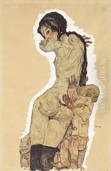 Mutter und Kind 2 Oil Painting by Egon Schiele