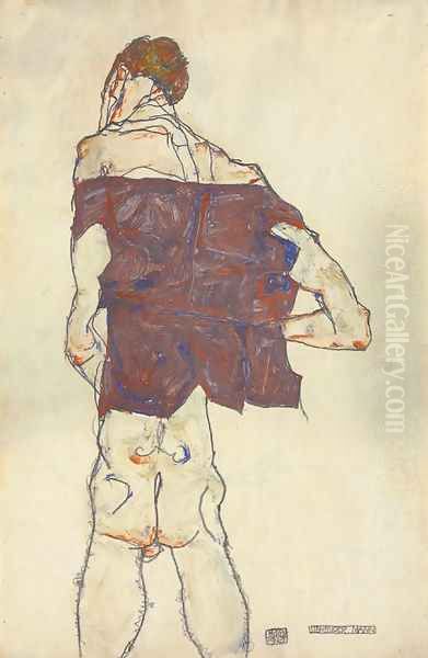 Stehender Mann Oil Painting by Egon Schiele