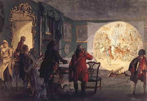 The Laterna Magica c. 1760 Oil Painting by Paul Sandby