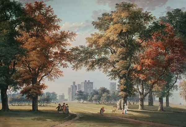 Windsor Castle, a South-East View from Mother Dods Hill in the Home Park Oil Painting by Paul Sandby