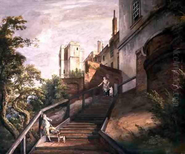 Part of the Hundred Steps and Winchester Tower, Windsor Castle Oil Painting by Paul Sandby